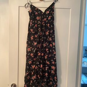 Floral dress with spaghetti straps - high low style
